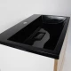 Раковина для ванной полувстраиваемая Uperwood Barsa, 70 см, прямоугольная, черная глянцевая
