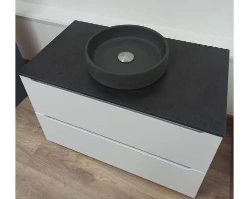 Столешница под раковину для ванной накладная Uperwood Tanos HPL (80 см, пластик, черная)