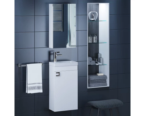 Тумба под раковину для ванной комнаты Uperwood Vizo (40 см, подвесная, белый глянец)