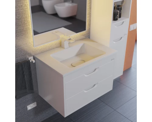 Тумба под раковину для ванной Uperwood Modul (65 см, подвесная, матовая, белая)