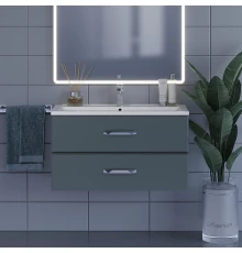 Тумба под раковину для ванной Uperwood Foster (90 см, подвесная, серый графит)