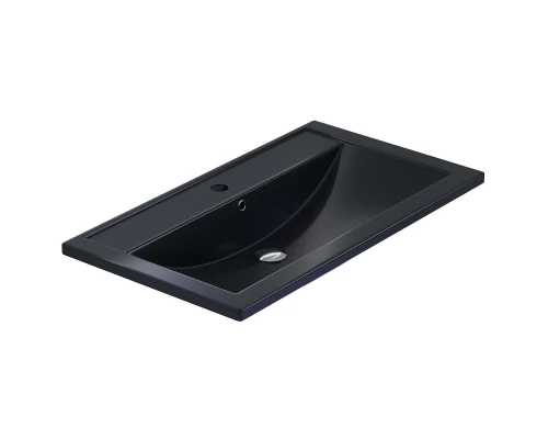 Раковина кварцевая для ванной Uperwood Foster Quartz (80 см, черная матовая, уголь)