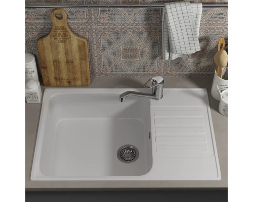 Кухонная мойка из искусственного камня Uperwood UPD-400 (прямоугольная, цвет туман)