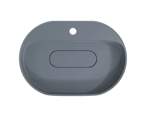 Раковина накладная кварцевая Uperwood Tanos Quartz 55х40х10 см, овальная, серая матовая, бетон
