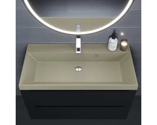 Раковина кварцевая для ванной Uperwood Classic Quartz (90 см, бежевая матовая, десерт)