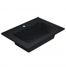 Раковина для ванной полувстраиваемая Uperwood Parma Quartz (65 см, черная матовая, уголь)