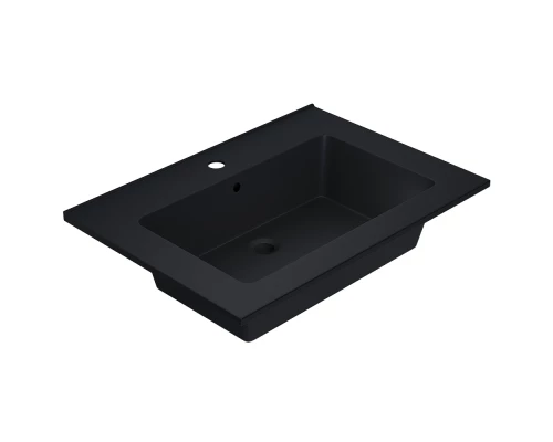Раковина для ванной полувстраиваемая Uperwood Parma Quartz (65 см, черная матовая, уголь)