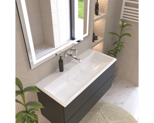 Раковина для ванной полувстраиваемая Uperwood Barsa (80 см, прямоугольная, белая)