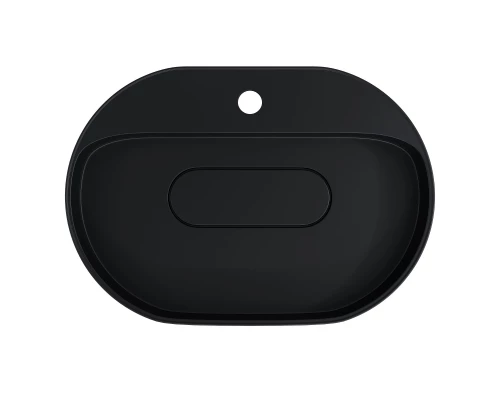 Раковина накладная кварцевая Uperwood Tanos Quartz 55х40х10 см, овальная, черная матовая, уголь