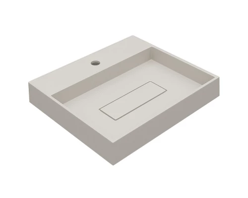 Раковина для ванной накладная кварцевая Uperwood Tanos Quartz (50 см, прямоугольная, с декоративной накладкой, жасмин)