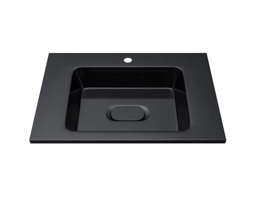 Раковина для ванной полувстраиваемая Uperwood Modul 65 см, черная глянцевая