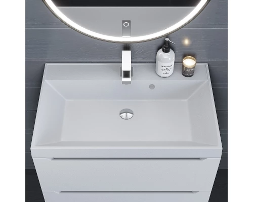 Раковина кварцевая для ванной Uperwood Classic Quartz (70 см, белая матовая, жасмин)