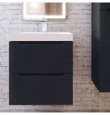 Тумба под раковину для ванной Uperwood Tanos NEW (50 см, подвесная, черная)