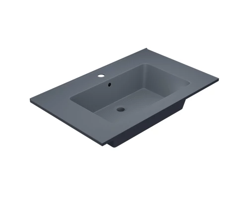 Раковина для ванной полувстраиваемая Uperwood Parma Quartz (75 см, серая матовая, бетон)