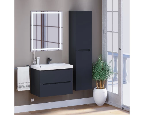 Тумба под раковину для ванной комнаты Uperwood Tanos подвесная (70 см, черная)