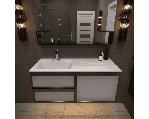 Раковина над стиральной машиной Uperwood Bon (120 см, левая, с кронштейнами)