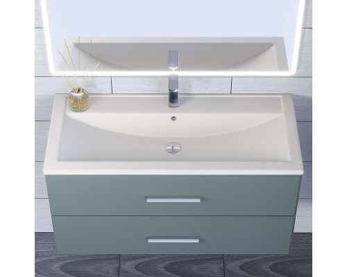 Раковина кварцевая для ванной Uperwood Foster Quartz (100 см, белая матовая, жасмин)