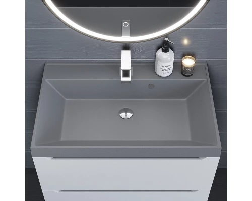Раковина кварцевая для ванной Uperwood Classic Quartz (70 см, серая матовая, бетон)