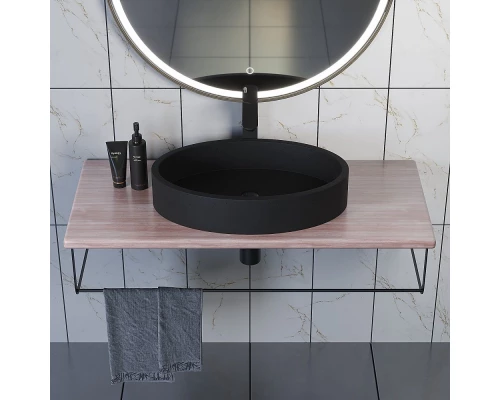 Комплект столешница для ванной Uperwood Tanos (с накладной раковиной Rome и кронштейнами 100 см, бук светлый)