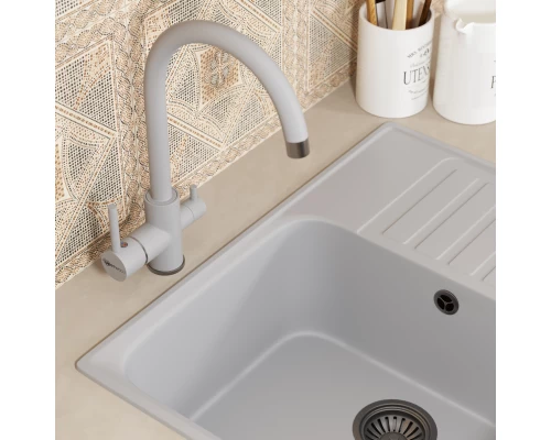 Смеситель для кухни Uperwood UPD-003 (06, с фильтром для питьевой воды, вороненая сталь/туман)