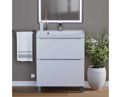 Тумба под раковину для ванной комнаты Uperwood Tanos напольная (70 см, белая, 2 ящика)