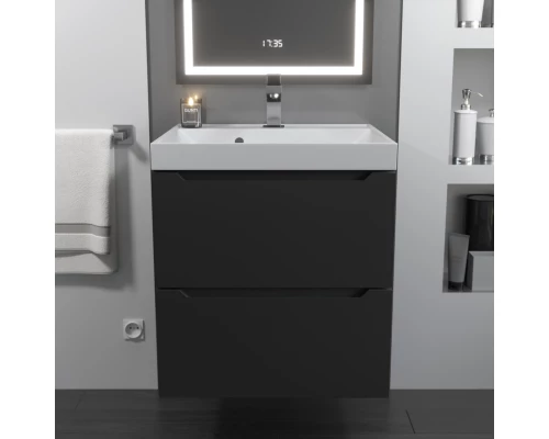 Тумба под раковину для ванной комнаты Uperwood Tanos подвесная (50 см, черная)