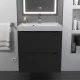 Тумба под раковину для ванной комнаты Uperwood Tanos подвесная (50 см, черная)