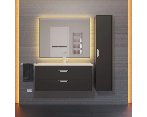 Тумба с раковиной для ванной Uperwood Modul (100 см, подвесная, матовая, черная)