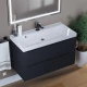 Тумба под раковину для ванной комнаты Uperwood Tanos подвесная (90 см, черная)