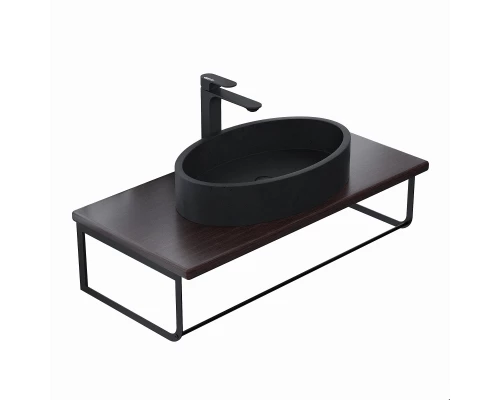 Комплект столешница для ванной Uperwood Tanos (с накладной раковиной Rome и кронштейнами 90 см, бук темный)