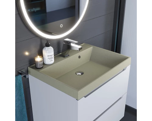 Раковина кварцевая для ванной Uperwood Classic Quartz (60 см, бежевая матовая, десерт)