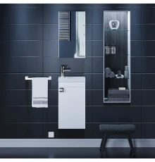 Тумба под раковину для ванной комнаты Uperwood Vizo (40 см, подвесная, белый глянец)