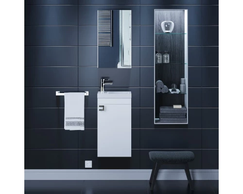 Тумба под раковину для ванной комнаты Uperwood Vizo (40 см, подвесная, белый глянец)