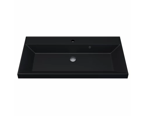 Раковина кварцевая для ванной Uperwood Classic Quartz (90 см, черная матовая, уголь)