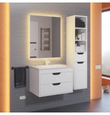 Тумба с раковиной для ванной Uperwood Modul (65 см, подвесная, матовая, белая/графит)