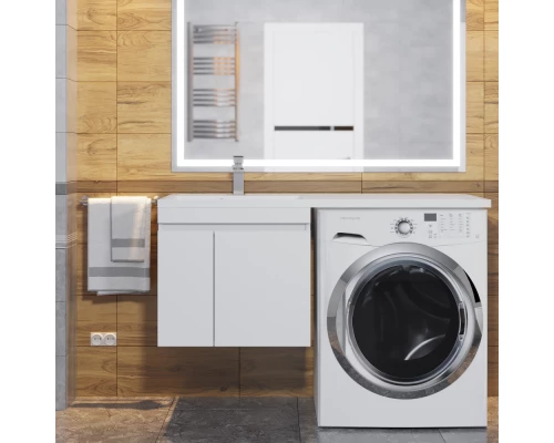 Тумба под стиральную машину Uperwood Magenta (60 см, подвесная, белая, с дверцами)