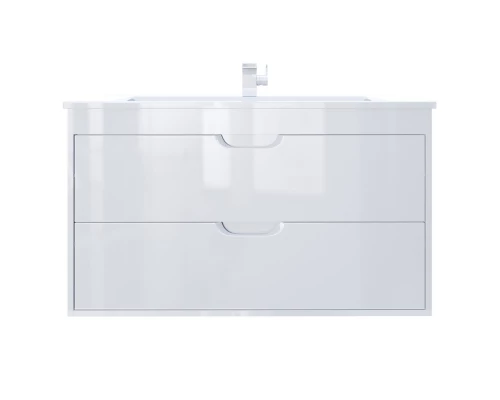 Тумба с раковиной для ванной Uperwood Modul (100 см, подвесная, глянцевая, белая)