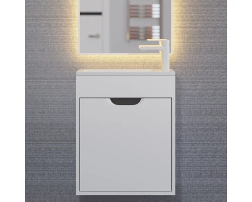 Тумба под раковину для ванной Uperwood Modul (50 см, подвесная, матовая, белая/графит)