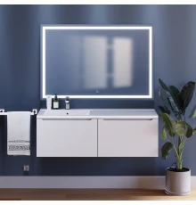 Тумба под раковину для ванной комнаты Uperwood Tanos (120 см, подвесная, левая, белая)