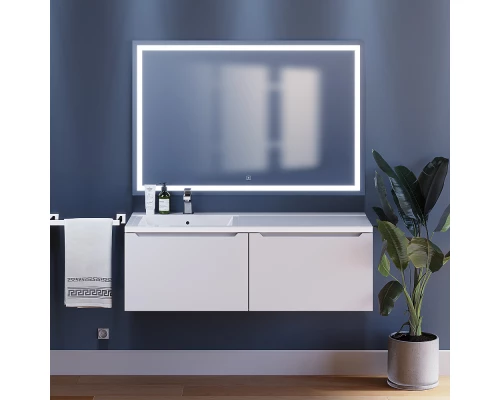 Тумба под раковину для ванной комнаты Uperwood Tanos (120 см, подвесная, левая, белая)