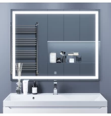 Зеркало для ванной с подсветкой Uperwood Tanos (100*80 см, LED подсветка, сенсорный выключатель, антизапотевание)