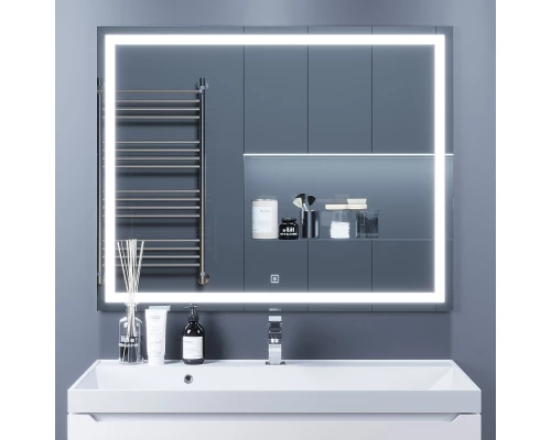 Зеркало для ванной с подсветкой Uperwood Tanos (100*80 см, LED подсветка, сенсорный выключатель, антизапотевание)