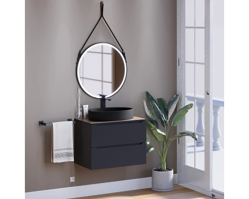 Раковина для ванной комнаты накладная Uperwood Rome (55*35 см, овальная, черный)