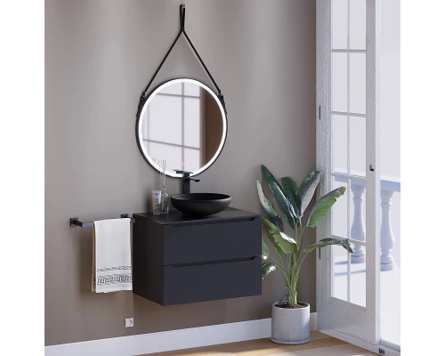 Раковина для ванной комнаты накладная Uperwood Sfera (40 см, круглая, черный)