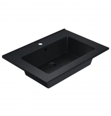 Раковина для ванной полувстраиваемая Uperwood Parma Quartz (65 см, черная матовая, космос)