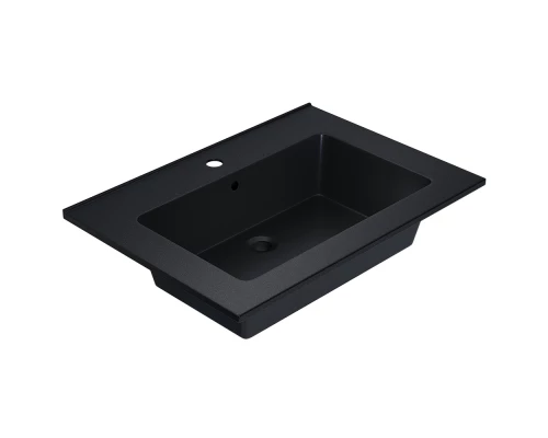 Раковина для ванной полувстраиваемая Uperwood Parma Quartz (65 см, черная матовая, космос)
