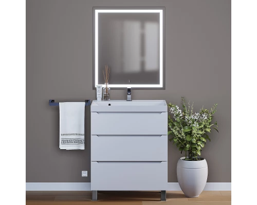 Тумба под раковину для ванной комнаты Uperwood Tanos напольная (70 см, белая, 3 ящика)