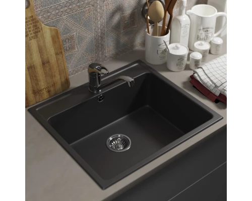Кухонная мойка из искусственного камня Uperwood UPD-104 (прямоугольная, цвет уголь)