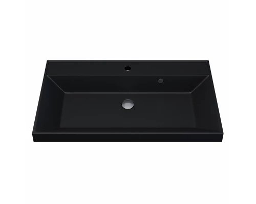 Тумба с раковиной для ванной Uperwood Tanos-Classic Quartz 80 см, черная/уголь