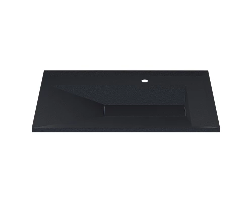 Раковина для ванной кварцевая Uperwood Lotus Quartz 80х50х13 см, черная матовая, космос